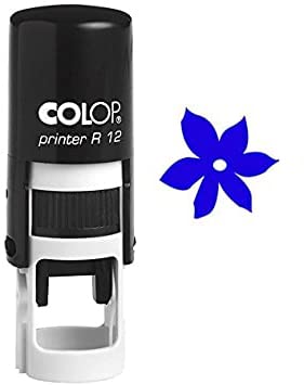 Printtoo Flower Design Self Inking Mini Rubber Stamp Colop Round Decorative Teachers Stamps 12mm