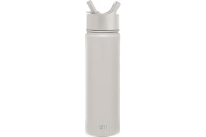 Simple Modern Water Bottle with Straw | Insulated Stainless Steel for Sports Gym | Summit Collection | 22oz | Almond Birch