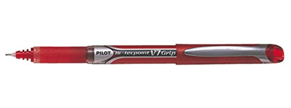 Pilot V7 Rollerball Pen Rubber Grip Needle Point 0.7mm Tip 0.5mm Line Red Ref BXGPNV702 [Pack 12]