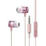 Wired Headphone Metal Earbuds by Amasing Noise Cancelling Stereo Heave Bass Earphones with Micphone Mic，in Ear Headphones Mag