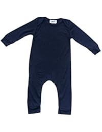 Plain Silky Long Sleeve Baby Romper (Silky Black, 6-12 Months (12M))