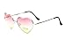 Flowertree Women's S014 Heart Aviator 55mm Sunglasses
