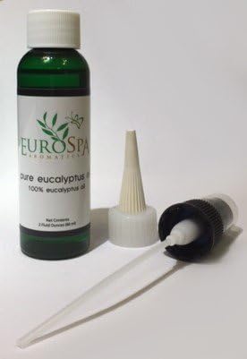 Eucalyptus Oil 80/85 Cineole, Pharmaceutical Grade, 100% Pure Eucalyptus Oil, Natural Essential Oil, No Additives, with Dropper Tip and Fingertip Sprayer, 2oz by EuroSpa Aromatics