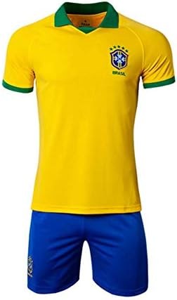 GGOODD Brazil Home World Cup Soccer Kit Neymar Jersey Shorts 2-Piece Set Comfortable And Breathable Yellow Sportswear Suit for Men And Women