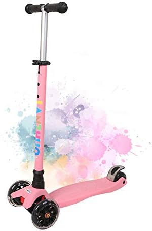 Kids Scooter Aluminum Alloy Adjustable Height Children Kick Scooter with 2 LED Light Up Flashing Wheels
