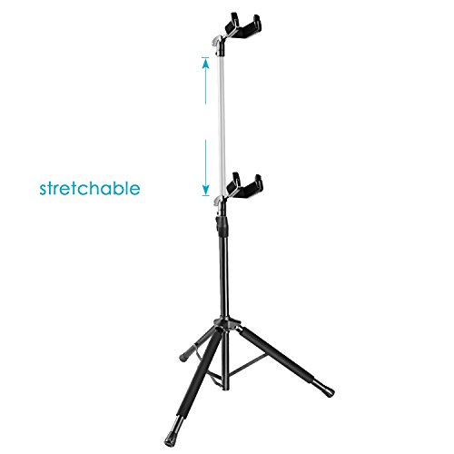 Neewer Tripod Guitar Stand Durable Metal Construction with Adjustable Height 24.4-43.3 inches/62-110 centimeters, Loads up to 33 pounds/15 kilograms for Electric, Acoustic, and Bass Guitars (Black)
