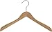 Concave Wooden Top Hanger with Natural Finish, Thick Curved Coat Hangers with Chrome Swivel Hook for Jackets or Fine Shirts (Set of 12) by The Great American Hanger Company
