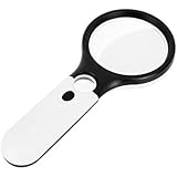 Balepha 3 LED Hand Held 3x 45x Magnifier Magnifying Glasses for Reading White &amp; Black