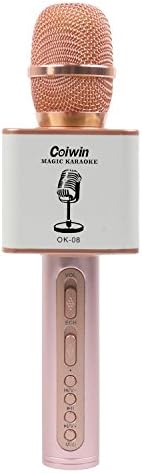 Wireless Microphone Karaoke Pro,4in 1 function 2200mAh Bluetooth Aluminium Alloy Karaoke Machine KTV for Apple and Android Smart mobile phone (ROSE GOLD)