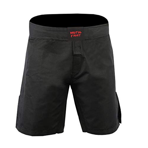 Brutul Fight MMA UFC Training Fight BJJ Grappling Shorts Boxing Martial Arts (X-Small) Black