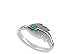 Simulated Turquoise Oxidized Feather Ring .925 Sterling Silver Tree Leaf Band Size 7