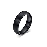 Zealmer Men's Classic Black Titanium Steel Ring Plain Wedding Band Ring Polished Charm Matte Finished 11.5
