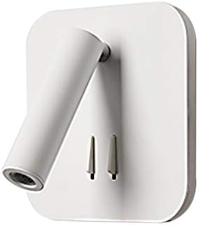Moder LED Bedside Reading Wall Sconce Lamp Fixture Spotlight Adjustable White Bedlamp for Bedroom Hotel 8+3W 3000K