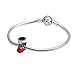 ABUN Christmas Stocking,Snowman,Santa Claus Charms 925 Sterling Silver Xmas Crystal Charms for Bracelet (Red Stocking)