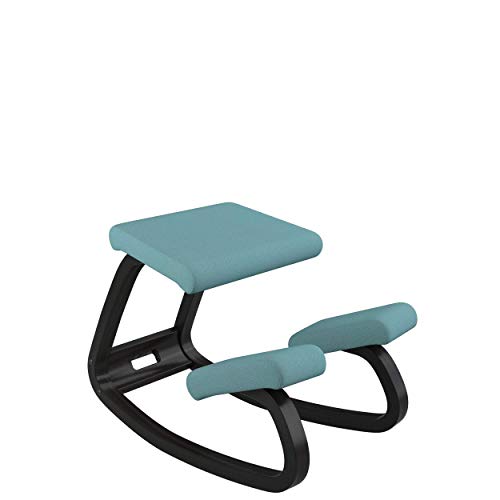 Varier Variable Balans Original Kneeling Chair Designed by Peter Opsvik (Turquoise Revive Fabric with Black Ash Base) - Thumbnail 5