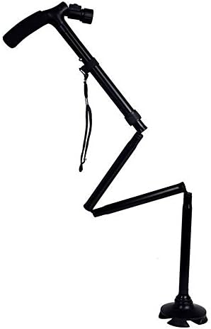 The Most Intimate Christmas Gift For Elders Magic Cane Folding LED Safety Walking Stick 4 Head Pivoting Trusty Base Black