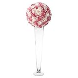 CYS Brand Glass Trumpet Vase, Pilsner Vase H-24