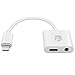 Lightning to 3.5mm Audio Jack + 2Amp Charge Adapter for iPhone 7/Plus & iPhone 6/6S/SE/5/5S & iPad, white