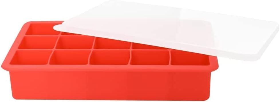 Kit Com 2 Formas de Gelo em Silicone com Tampa Ideal Para Congelar Papinha Bebê Livre Bpa Produz 15 Cubos de Gelo Por Vez de 35ml Cada Prática Resistente Magic Utilidades