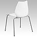 Flash Furniture Hercules Series Modern Plastic Stacking Event/Waiting Room Chairs, Ergonomic Lobby Chairs with Contoured Seats, Set of 5, White/Silver