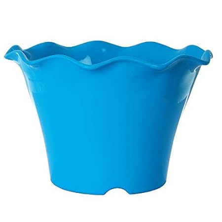 Airex Stylized Cut Mouth Design Planter (10 inch, Blue, Set of 1)