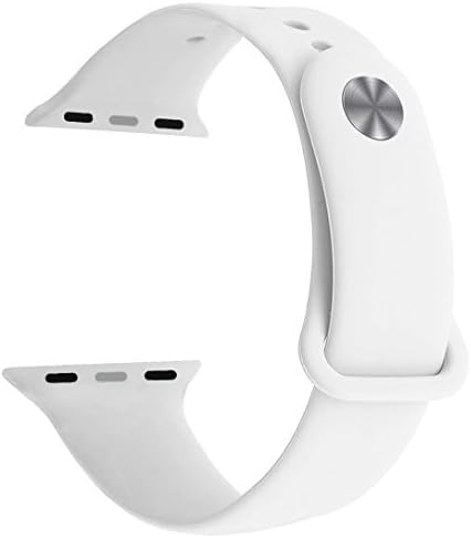 Yimzen Soft Silicone Sport iWatch Band Strap for Apple Watch Series 3 2 1 Sport &amp; Edition 42mm M/L White