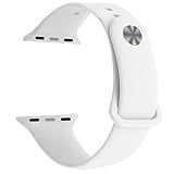 Yimzen Soft Silicone Sport iWatch Band Strap for Apple Watch Series 3 2 1 Sport & Edition 38mm M/L White