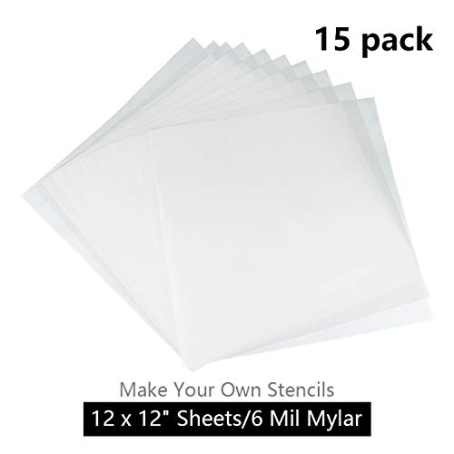 image for JINSEY Make Your Own Stencil - 15 Pack 6 Mil 12 x 12 inch Blank Stenci