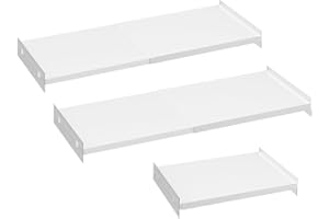 WEJIPP Closet Shelf Divider Expendable Cabinet Tension Shelving Rack Heavy Duty Metal DIY Shelves Separator for Wardrobe Cupboard Cabinet Pantry Kitchen Bathroom,White,3packs
