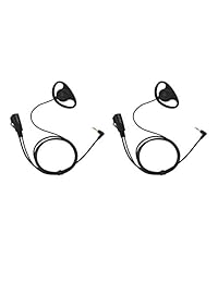 GoodQbuy - Auriculares con clip para Motorola Talkabout 2, radio Walkie Talkie MH230R MT350R MS350R MT352TPR de 1 pin, diseño en D, 2 pcs
