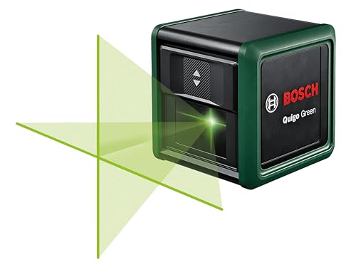 Bosch Home and Garden Kreuzlinienlaser Quigo Green mit Stativ (grüner Laser für bessere Sichtbarkeit, Gehäuse aus recyceltem Kunststoff, im E-Commerce Karton)