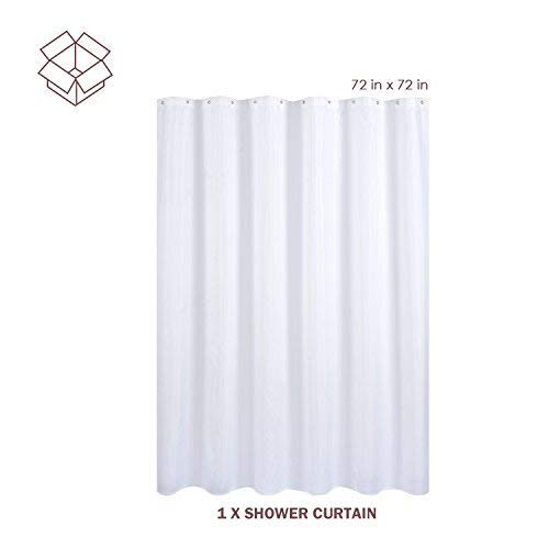 Wimaha Fabric Shower Curtain Liner WaterResistant, Machine Washable