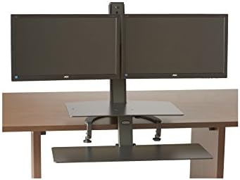 Healthpostures TaskMate Go Dual with Large Work Surface and Large Keyboard Tray 6352 Adjustable Assisted Lift Standing Desk