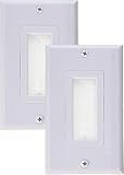 iMBAPrice (Pack of 2) White Single Brush Wall Plate - Single Gang Wall Plate with Brush Bristles