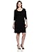 Karen Kane Plus-Size 3/4 Sleeve A-Line Dress, Black, 2X