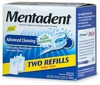 Mentadent Fluoride Toothpaste Advanced Cleaning 5.25-Ounce Refills in 2-Count Boxes, Packaging May Vary (Pack of 3)