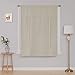 Deconovo Beige Tie Up Shade for Small Window - Rod Pocket Room Darkening Drapes for Bedroom (Beige, 46W x 63L, 1 Panel)