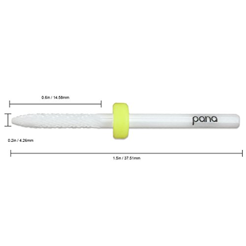 Pana (Grit: XF EXTRA FINE) Professional USA Ceramic White Under Nail Cleaner Bit Nail Drill 3/32" Shank Size