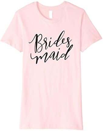 Womens Bridesmaid T-Shirt Women's Funny Bridal Wedding Bride Groom Large Pink