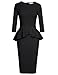 MUXXN Women's Plus Size Bodycon Flattering Cocktail Party Dress (Black XXL)