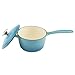 Zelancio Enameled 2-Quart Cast Iron Sauce Pan, Pot with Lid. Perfect as a Bean Pot, Spaghetti Sauce Pot, Barbecue Sauce Pot, or Pasta Sauce Pot, Teal