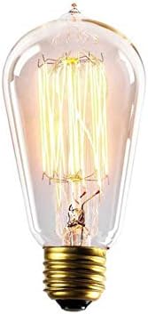 Lightoray [ST58 Tip 40W] Edison Retro Tungsten Light Bulb ST58 Water Drop Straight Bulb Perfect for Bar Restaurant Coffee Shop and Home Use [Energy Class D]