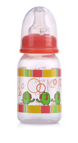 Nuby Printed Non-Drip Bottle, 4 Ounce, Colors May Vary