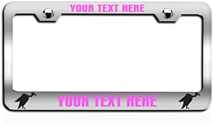 VULTURES Chrome Pink Personalized Custom License Plate Frame, License Tag Holder