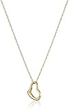 14k Yellow Gold Petite Concave Heart Pendant Necklace, 18