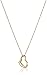 14k Yellow Gold Petite Concave Heart Pendant Necklace, 18