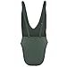 Dixperfect Women's Sexy Deep V-Neck One Piece Bathing Suit Plunge Side Scoop Swimsuit Monokini (M, Olive)