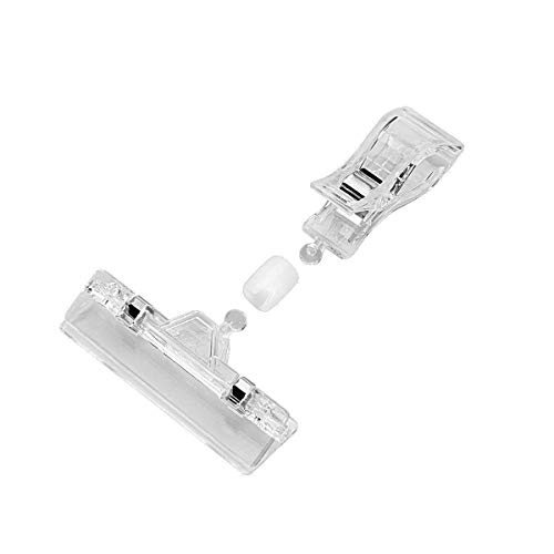 100 Pack Plastic Wire Shelf Price Label Holder and 20 Pack Clip-on Rotatable Merchandise Sign Display Holders(Clear)