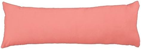 Zauxina Long Cotton Body Pillow Case 20 x 54 Inch Designer Full Color Coral Pink Body Pillow Cover for Bed