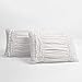 Lush Decor Belle 4 Piece Ruffled Shabby Chic White Comforter Set with Bed Skirt and 2 Pillow Shams - Queen Comforter Set